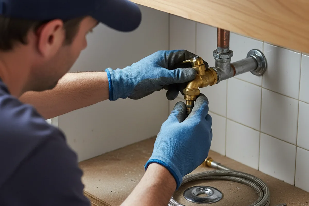 Shutoff valve and fitting work during Emergency Plumbing in Sandy Ridge